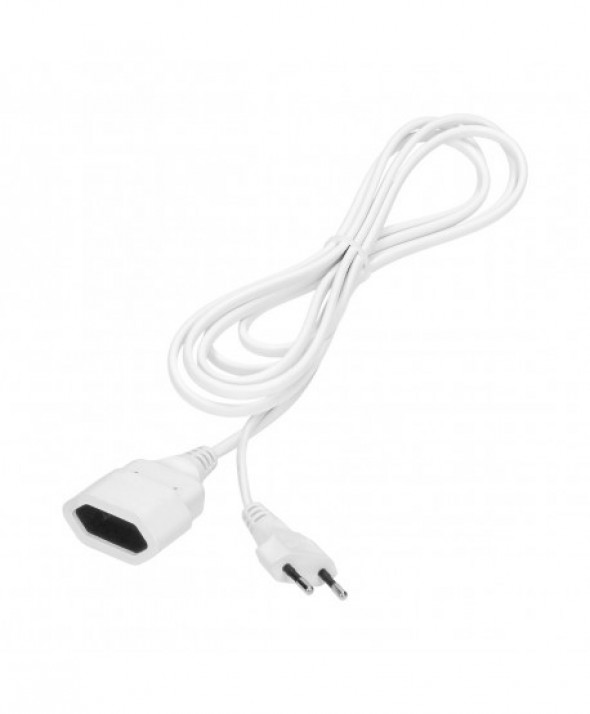 Przedłużacz domowy jednogniazdowy płaski, 1x2P, 5m,kabel PVC H03VV-F 2x0,75mm², 230VAC