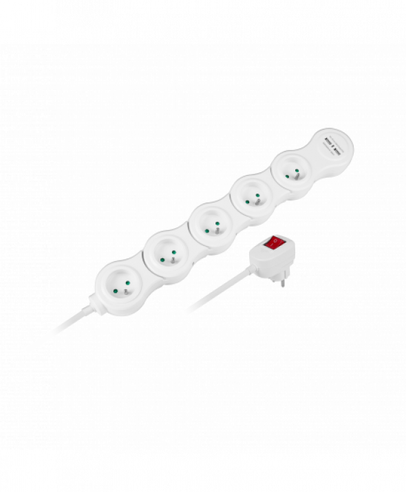 Przedłużacz sieciowy (snake) Rebel , 5 gniazd, przewód 1,5m