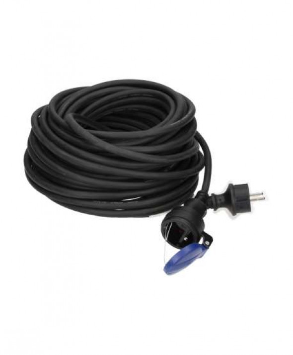 Przedłużacz warsztatowy bryzgoszczelny IP44, 1x2P+Z 30m, kabel gumowy olejoodporny H07RN-F 3x1,5mm?, 230VAC/16A