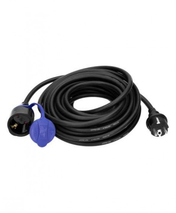 Przedłużacz warsztatowy bryzgoszczelny IP44, 1x2P+Z (schuko) 10m,kabel gumowy olejoodporny H07RN-F 3x1,5mm?, 230VAC/16A