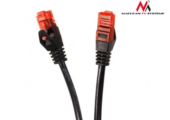 Przewód kabel patchcord UTP cat6 wtyk-wtyk 1m czarny Maclean MCTV-740