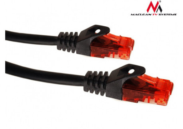 Przewód kabel patchcord UTP cat6 wtyk-wtyk 3m czarny Maclean MCTV-742