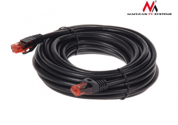 Przewód kabel patchcord UTP cat6 wtyk-wtyk 7,5m czarny Maclean MCTV-756