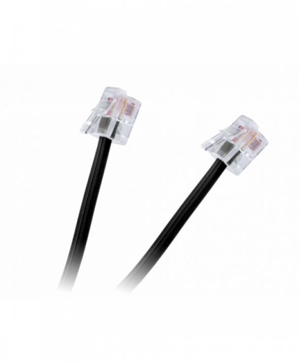 Przewód tel.wt.-wt.czarny 7,5m