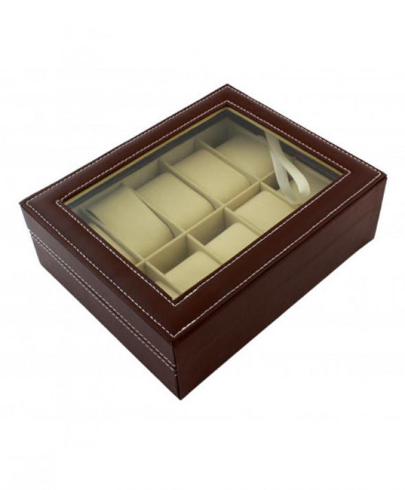 Pudełko etui na 10 zegarków brown