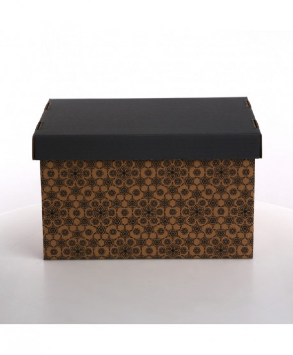 Pudełko kartonowe ozdobne z pokrywką do przechowywania MS Tworzywa Dla Domu 35 cm