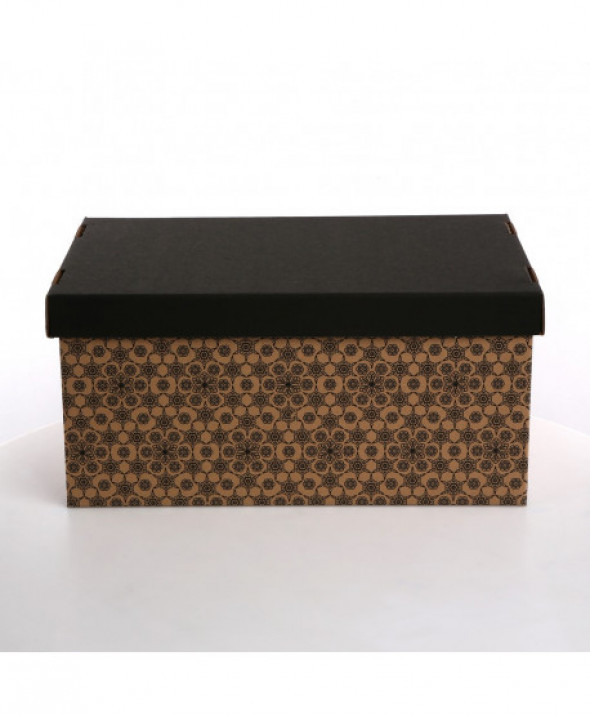 Pudełko kartonowe ozdobne z pokrywką do przechowywania MS Tworzywa Dla Domu 45 cm