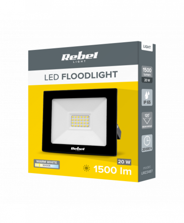 Reflektor LED Rebel  20W (24x2835 SMD), 3000K, 230V