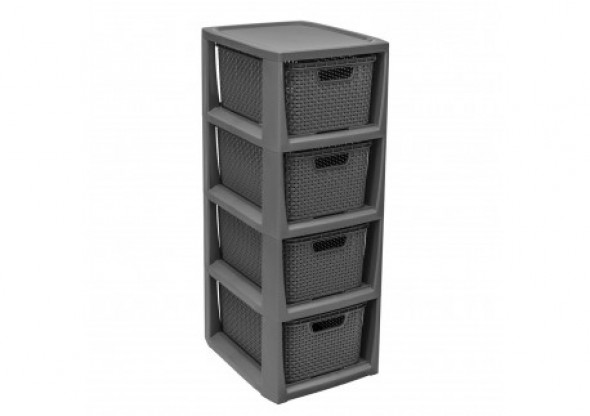 Regał z 4 koszykami BranQ antracyt