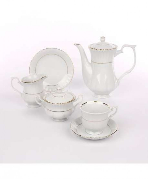 Serwis do kawy dla 12 osób porcelana Chodzież Iwona Złoty Pasek