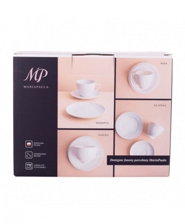 Serwis kawowy porcelanowy MariaPaula Ecru kremowy na 6 osób (18 el.)