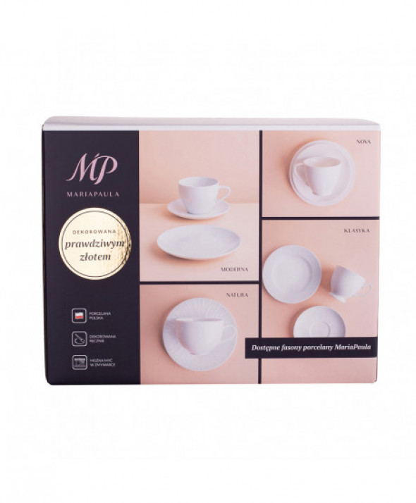 Serwis kawowy porcelanowy MariaPaula Ecru Złota Linia na 6 osób (18 el.)