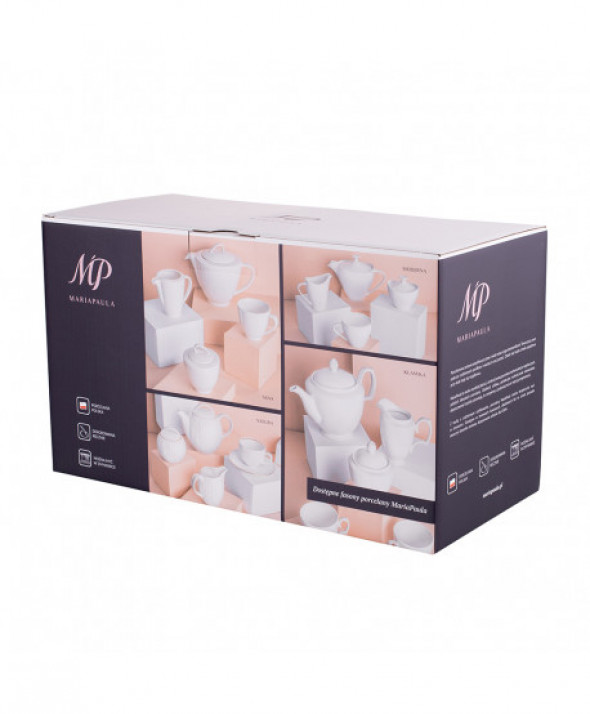 Serwis kawowy porcelanowy MariaPaula Ecru Złota Linia na 6 osób (21 el.)