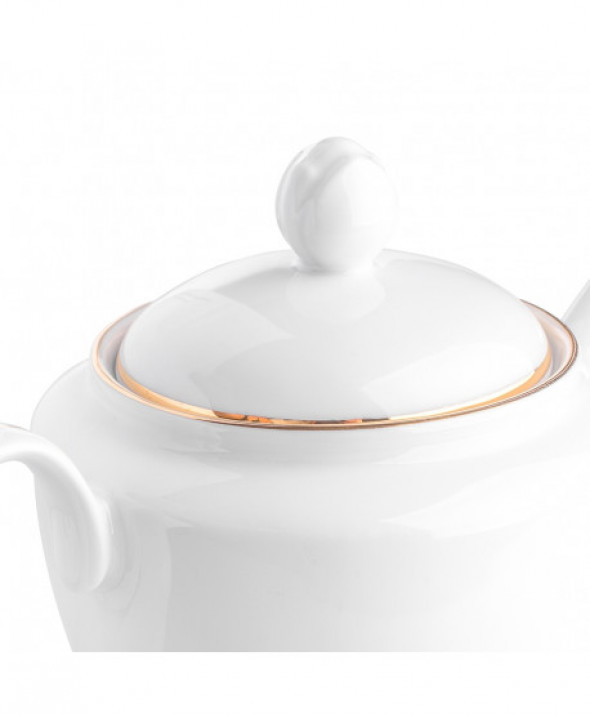 Serwis kawowy porcelanowy MariaPaula Złota Linia biały na 6 osób (21 el.)