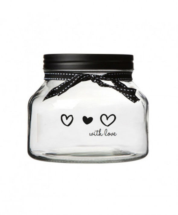 Słoik / pojemnik szklany na produkty sypkie 2000 ml With Love