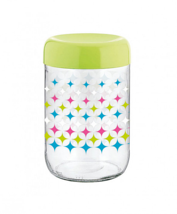 Słoik / pojemnik szklany na produkty sypkie z pokrywą 660 ml zielony