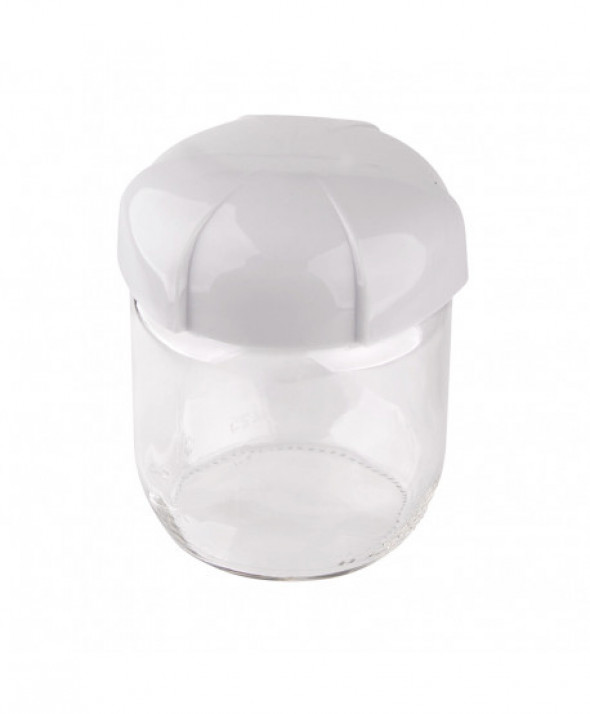 Słoik / pojemnik szklany na produkty sypkie z zakrętką 425 ml szary