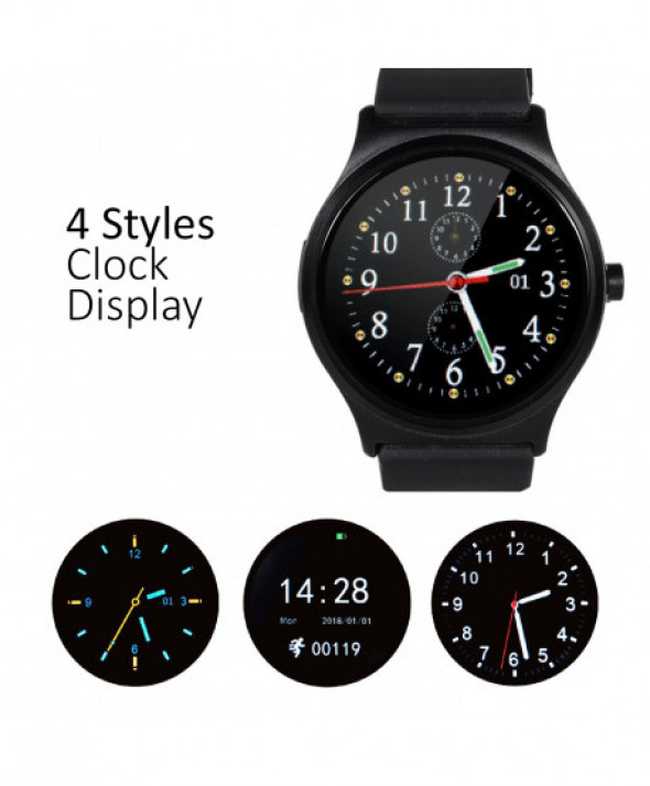 Smartwatch inteligentny zegarek RS100 NanoRS bluetooth krokomierz monitor snu pomiar tętna  czarny