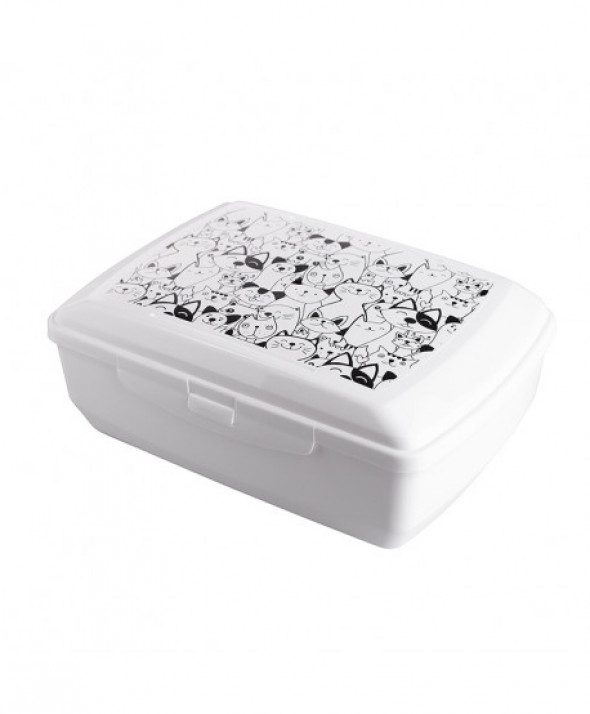 Śniadaniówka / pojemnik na kanapki dla dzieci / do szkoły BranQ Zwierzaki Biały Kot