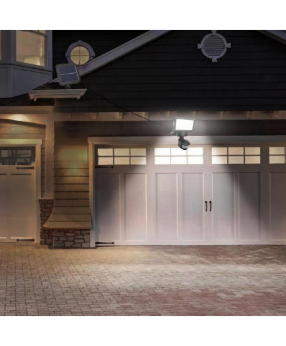 Solarny naświetlacz LED z czujnikiem ruchu Maclean Energy IP44, 10W, 500lm, 6000K zimna biała, akumulator Li-ion 2400 mAh, 5,5V