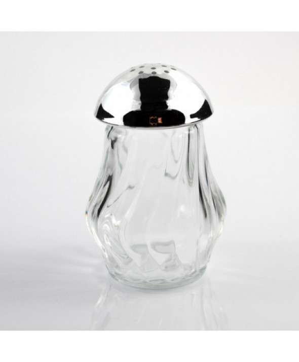 Solniczka / pieprzniczka szklana Skofil Grzybek metalizowana