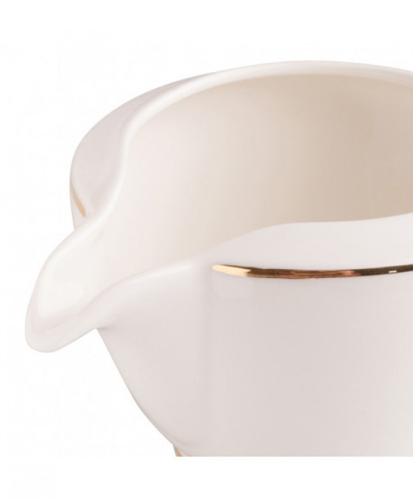 Sosjerka porcelanowa MariaPaula Nova Ecru Złota Linia kremowa 350 ml