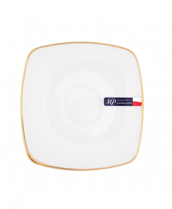 Spodek porcelana MariaPaula Moderna Gold ze złotym zdobieniem 16 cm kwadratowy