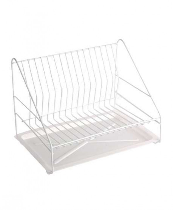 Suszarka do naczyń 1-poziomowa 35 cm Smart biała z tacką