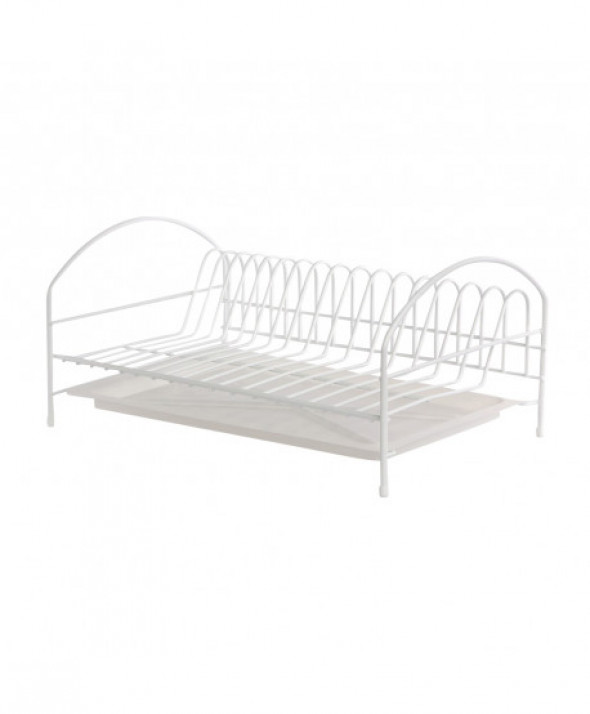 SUSZARKA DO NACZYŃ 1-POZIOMOWA 40CM BIAŁA Z TACKĄ