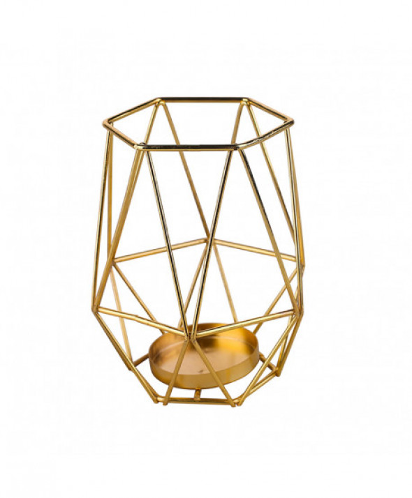 Świecznik metalowy  złoty 12,5 cm