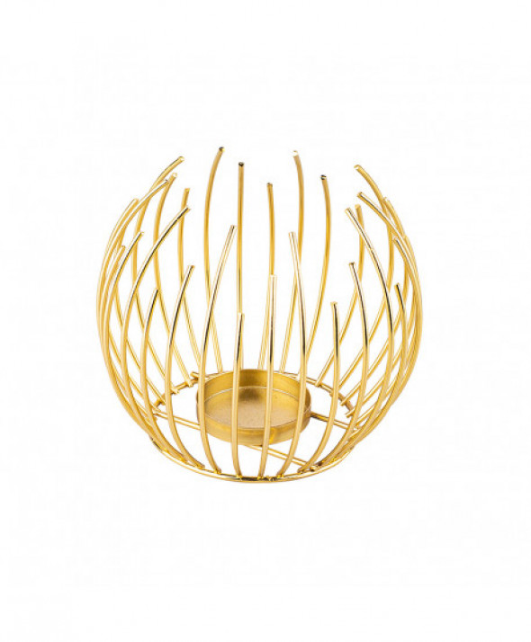 Świecznik metalowy złoty 14 x 12 cm