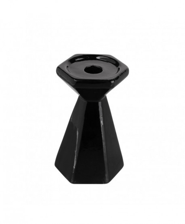 Świecznik ozdobny czarny 13 cm