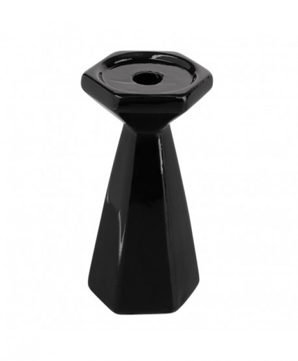 Świecznik ozdobny czarny 17,5 cm