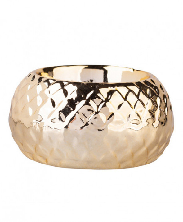 Świecznik ozdobny porcelanowy na tealighty / podgrzewacze złoty 3,5 cm