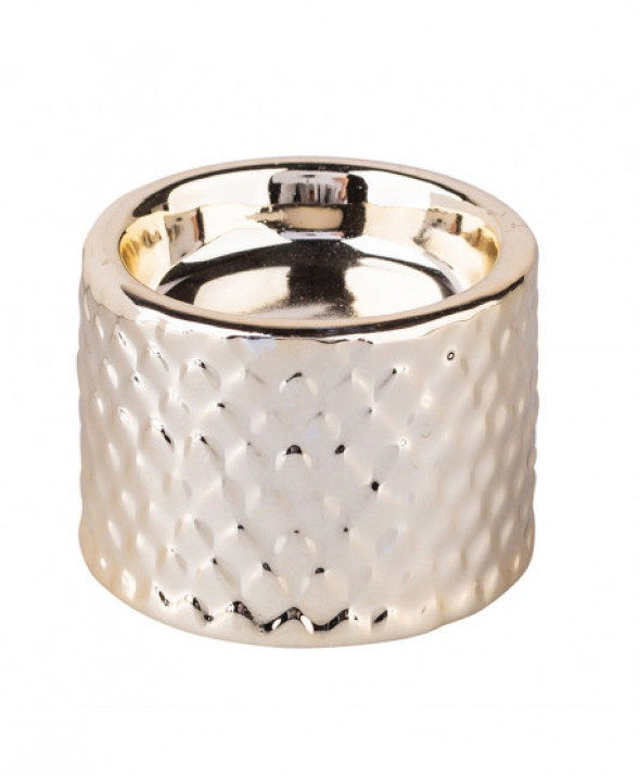 Świecznik ozdobny porcelanowy na tealighty / podgrzewacze złoty 4,5 cm