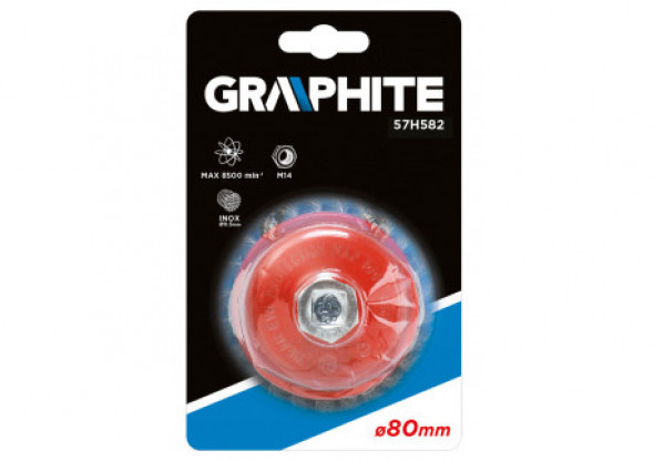 Szczotka druciana doczołowa 80 mm x M14, INOX