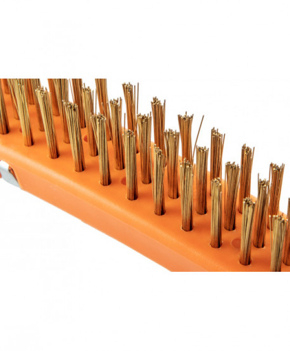 Szczotka druciana, drut mosiężny, 3x19 rzędów, ze skrobakiem