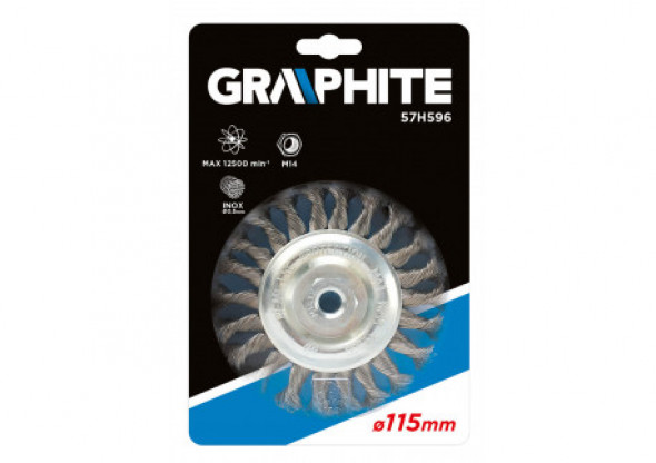 Szczotka druciana tarczowa 115 mm x M14, INOX