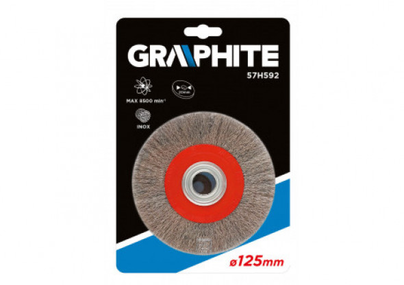 Szczotka druciana tarczowa 125 x 20 mm, INOX