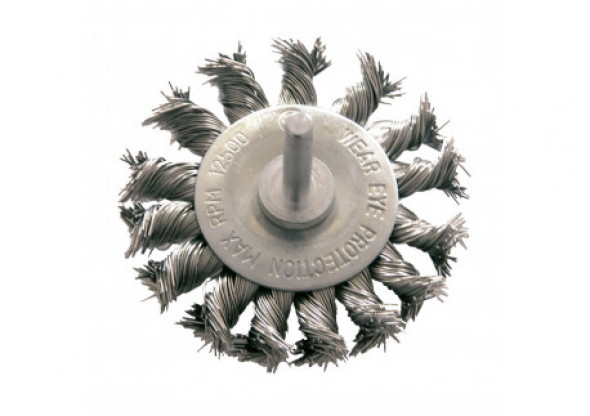 Szczotka tarczowa z dr.st.skr. fi  75mm, trzpień 6mm proline