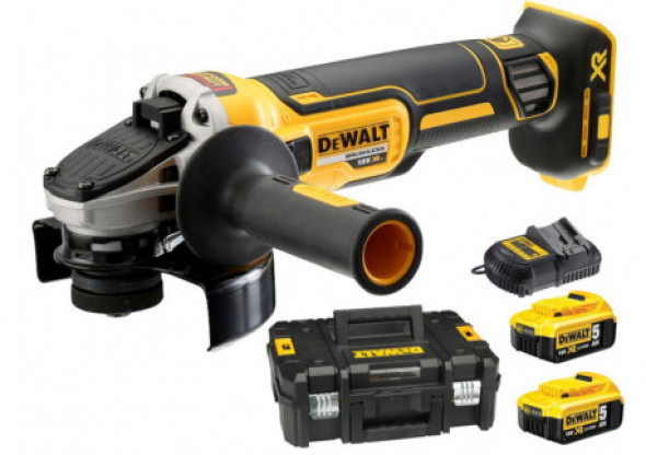 Szlifierka kątowa xr li-ion 18v xr 125mm, 2 aku 5.0ah, kufer