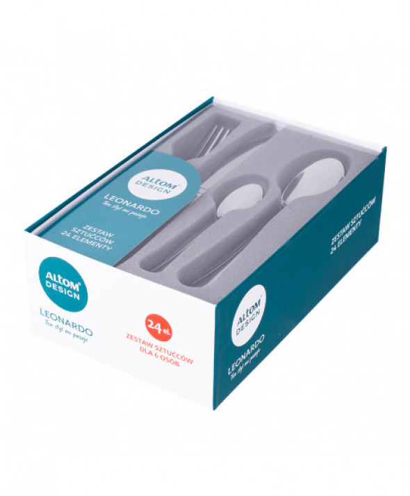 Sztućce / zestaw sztućców dla 6 osób Leonardo srebrny połysk (24 elementy)
