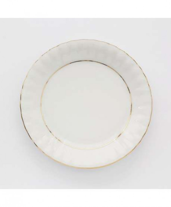 Talerz deserowy porcelana Chodzież Iwona Złoty Pasek 17 cm