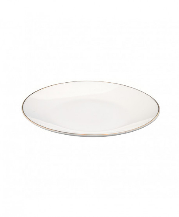 Talerz deserowy porcelana kremowa Bella Złota Linia 20 cm