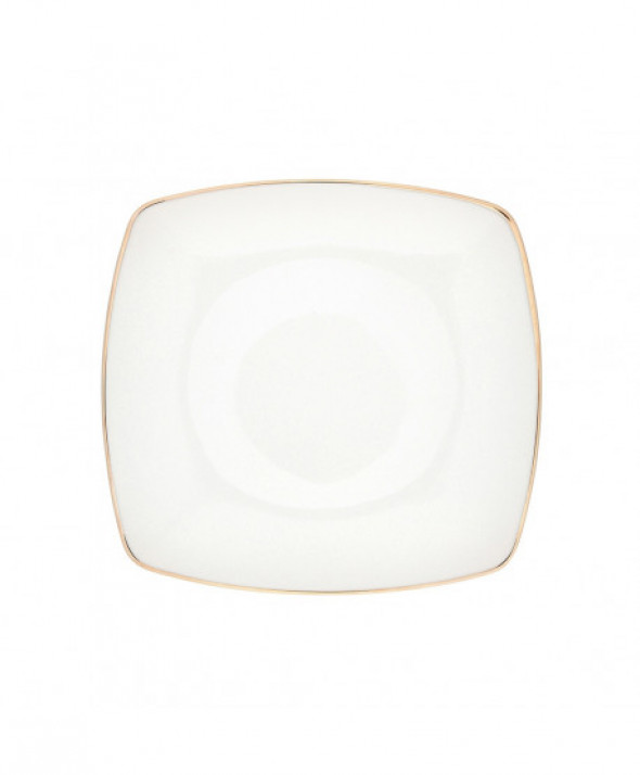 Talerz deserowy porcelana MariaPaula Moderna Gold 18 cm kwadratowy