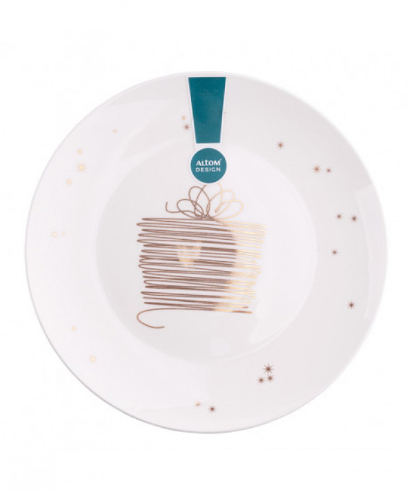 Talerz deserowy porcelanowy Design Golden Christmas 20 cm