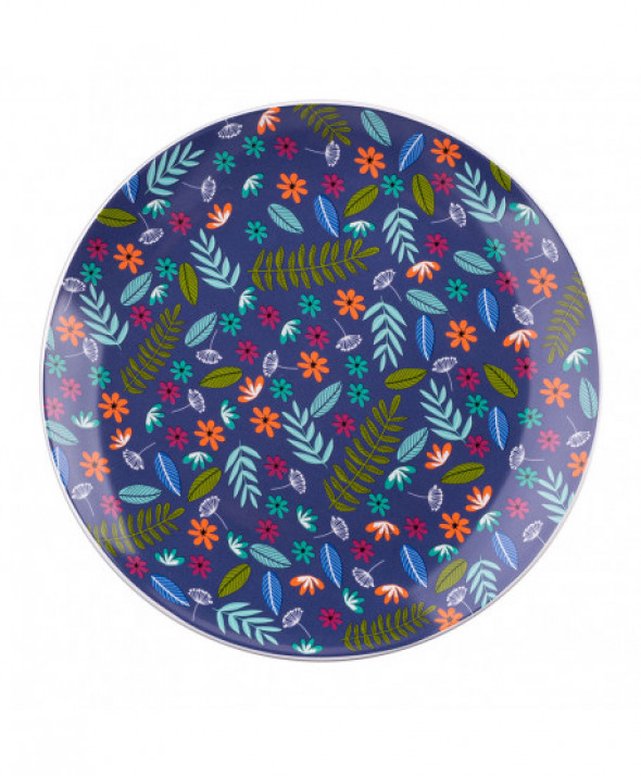 Talerz deserowy porcelanowy Folk 20 cm granatowy