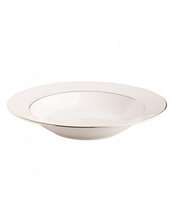 Talerz do zupy głęboki porcelana MariaPaula Nova Ecru Złota Linia 23 cm