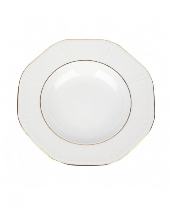 Talerz głęboki do zupy porcelana MariaPaula Geometria Złota Linia 24 cm