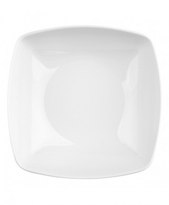 Talerz głęboki do zupy porcelana MariaPaula Moderna Biała 20,5 cm kwadratowy